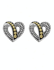 Fashionable  Elegant 18K Gold Plated Stainless Steel Heart Shaped Stud Earrings