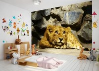 Nice Wall Foto-Tapete LöWe Deko-Welpe Tiermotiv Orange Matt 100X72 Zoll