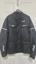 HWK Men's Cordura Motorcycle Jacket for Adventure Touring Size Large Black