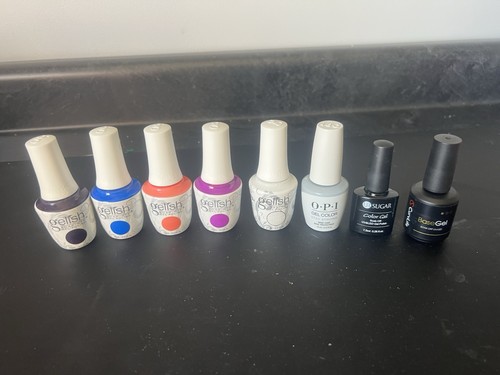Harmony Gelish Soak-Off Gel Polish - X5 0.5oz + 2 Gel Base Coats 1 Sugar gel