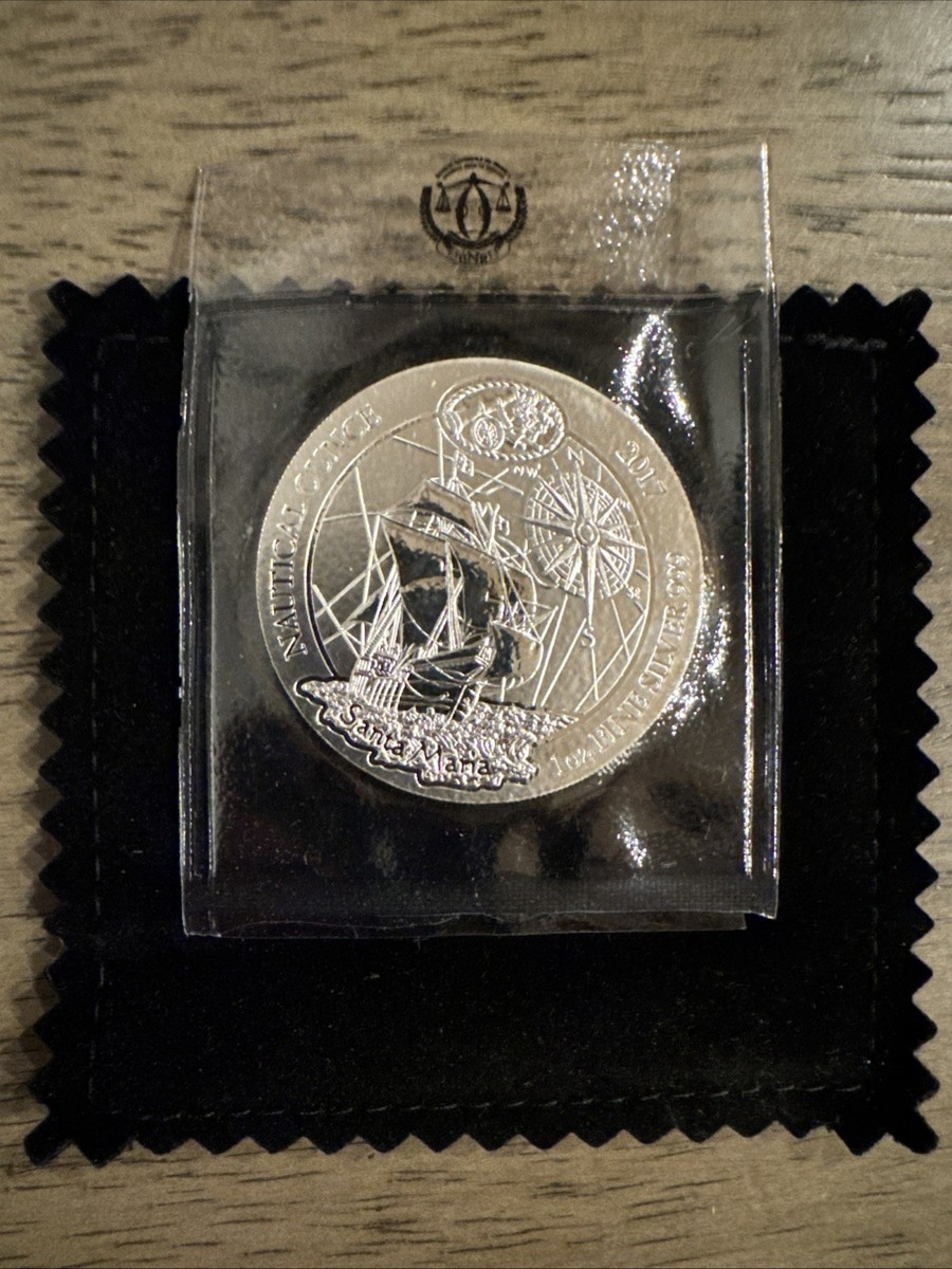 2017 ルワンダ「サンタ・マリア号」ノーティカル・オンス 1オンス純銀貨 2017 Rwanda 1 Oz Silver Santa Maria Nautical Coin 🌎🛥️⚓️✨Rare