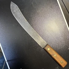 Vintage Foster Bros 12” Carbon Steel Kitchen Butcher Chefs Meat Knife Slicer