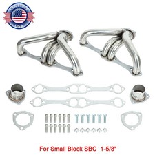 1955-57 Chevy Small Block Sbc Stainless Shorty Headers 1-58 For Gm Steering V8
