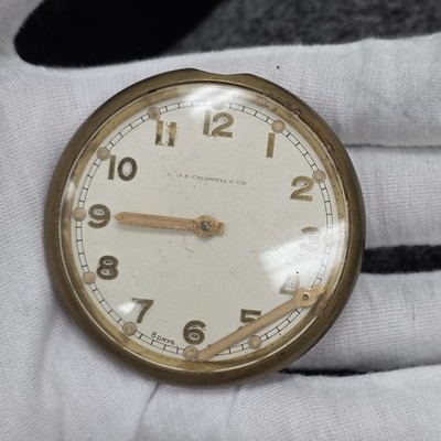 J.E. CALDWELL Automobile Travel Clock Antique Auto Cortland Concord Swiss AS-IS 