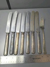 Wm Rogers & Son Stainless Steel Knives Flatware Antique Vintage 7 Pieces Lot