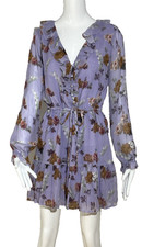 PAIGE “Anjeline” Floral-Print 100% Silk Dress Size XSRRP £385 NEW 