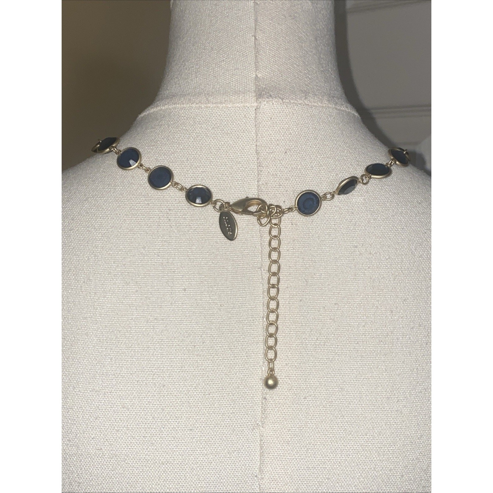 Chicos Blue Circle Setting Statement Necklace - image 5