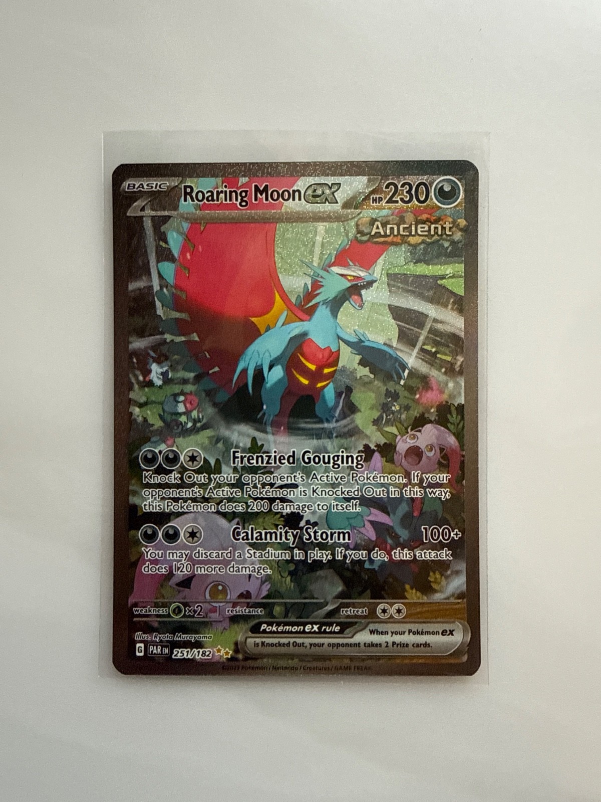 2023 Pokémon Paradox Rift Roaring Moon ex 251/182 (Special Illustration Rare) NM