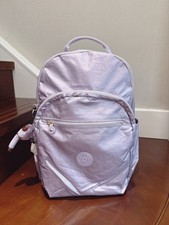 NWT Kipling Seoul up 15" laptop Large Backpack Metallic Purple 45cm H