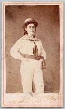 CDV 1865 Femme tenue masculine marin matelot. Photo à Bordeaux.  Cross-dressing