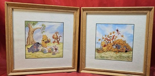 3 Walt Disney Winnie the Pooh Seasons Framed Art Wood Frame - Picture 2 of 9