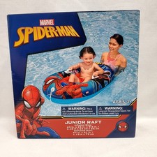 Marvel Spiderman Junior Raft W/Handlle Swim Raft/Floatie/Pool Float Ages 3 NIB