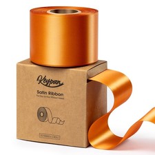 Satin Ribbon 2.5 Inch Double Faced Ginger Polyester 25 Yards, Gift Wrap Bouquet
