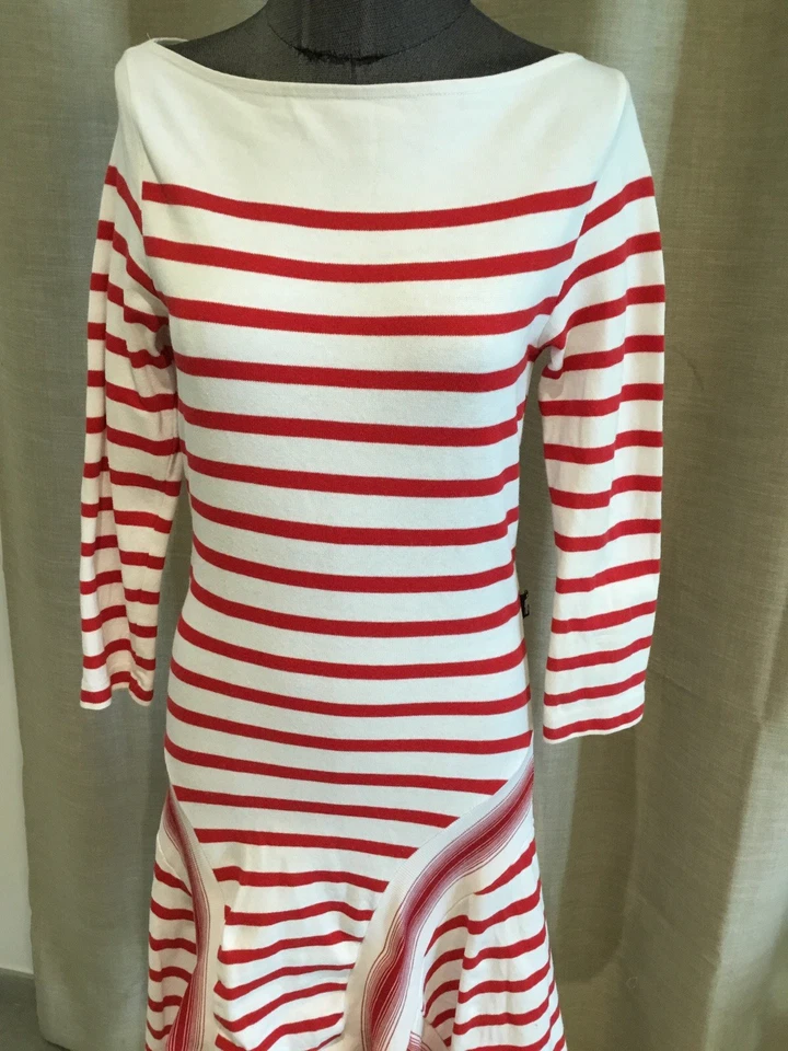 Superbe Robe Coton Marinière Jean Paul Gaultier M 36 Tbe Authentique - Photo 2/4