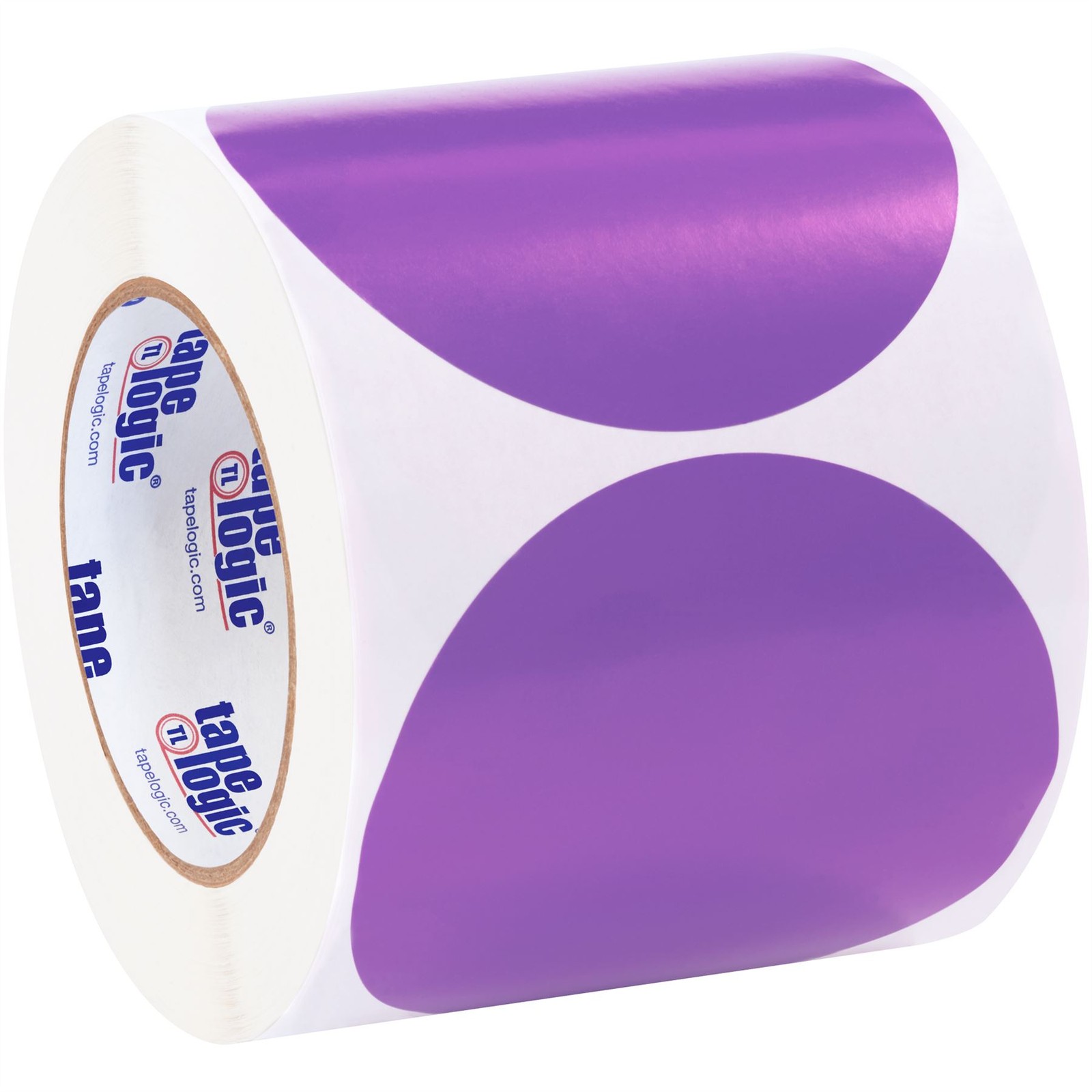 Tape Logic 4-Inch Purple Inventory Circle Labels 500 Per Roll