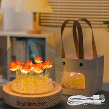 Gifts for Mom,Forever Rose Flower Lamp,Table Lamp with USB Interface, Rose Ar...