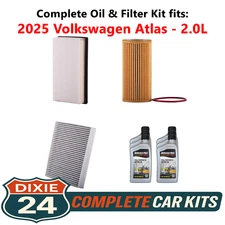 2025 Volkswagen Atlas 2.0L Complete Cabin, Air & Oil Filter Kit (0W-20)