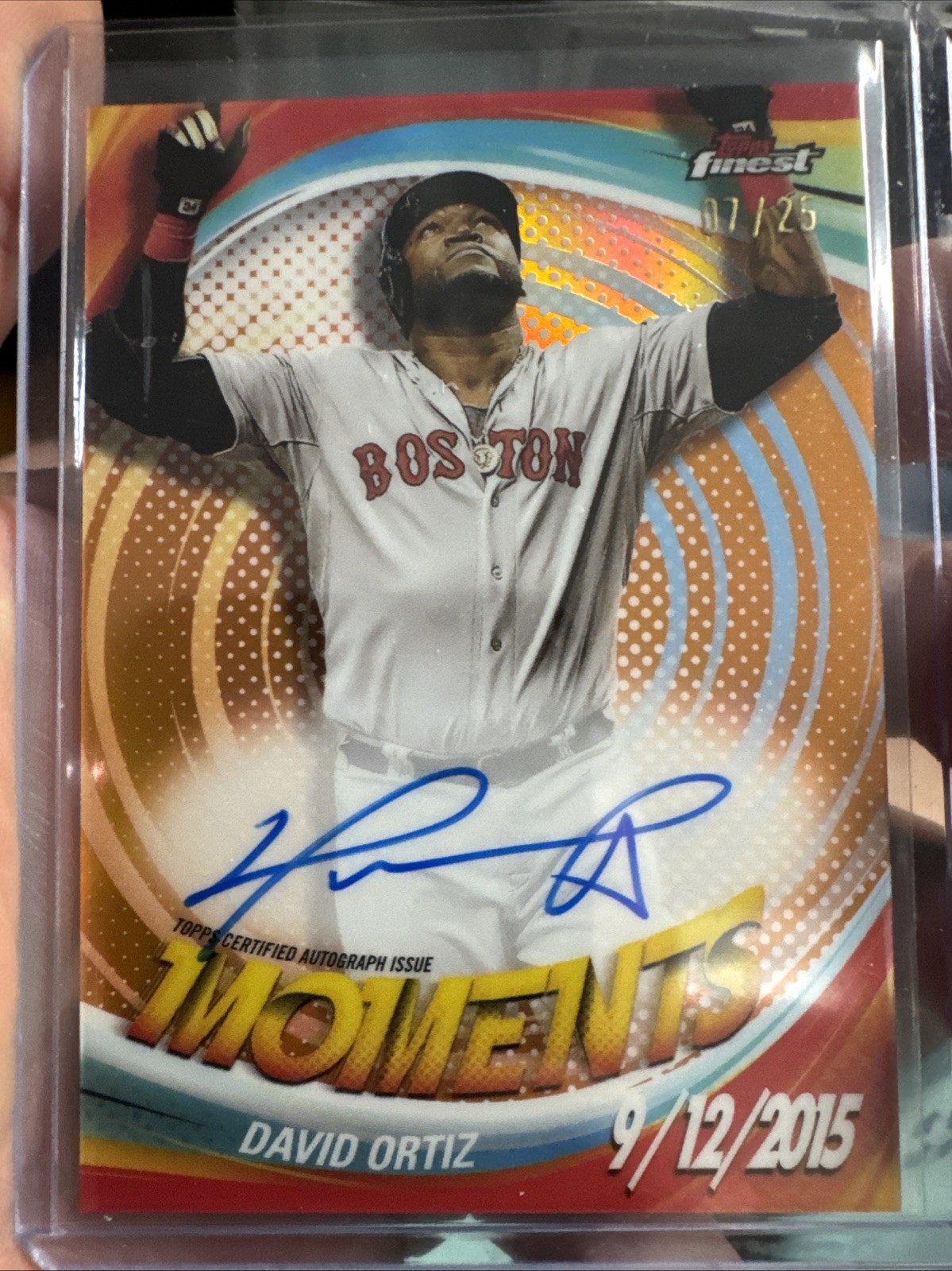 David Ortiz #FMA-DO Baseball Cards 2025 Topps Finest Moments Autograph trading card — raw and PSA graded price guide