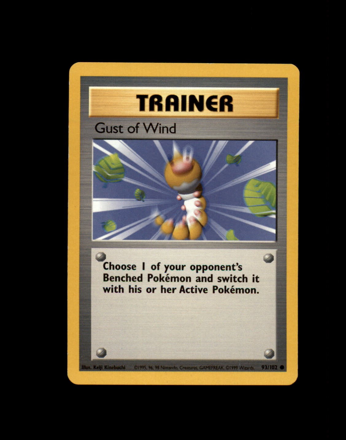 Gust of Wind 93/102 Common Base Set Unlimited Pokemon Lightly Played