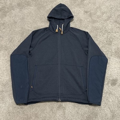 Fjallraven Ovik Fleece Hoodie Full Zip Men's Size Medium Navy Blue Outdoor