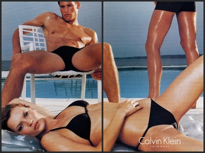 CALVIN KLEIN magazine AD #117 RARE 1998 KATE MOSS 2 PGS