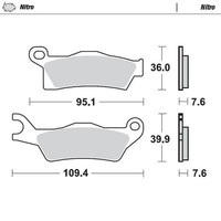 Motomaster Fnt Left Nitro Sint BremsbeläGe Bombardier/Can Am Outlander 650 13-21