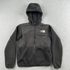 The North Face Jacket Kids M Black Denali Fleece Full Zip Hooded Outdoor Coat
