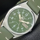 VINTAGE SEIKO 5 AUTOMATIC 6309A REFURBISHED JAPAN MENS GREEN WATCH a441756-1