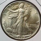 1942 P Walking Liberty Half Dollar 50c 90% Silver US Coin Walker AU WL-24Ah