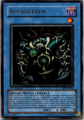 Aufgegeben 1. Auflage SDP-001 Ultra Rare Yugioh deutsch Klassiker Holo SDP