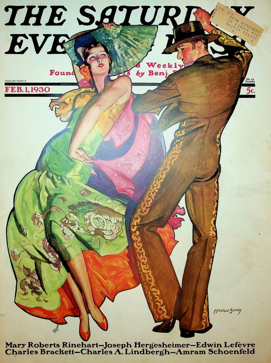 Original 1930 Saturday Evening Post Magazine Cover: Dance | eBay