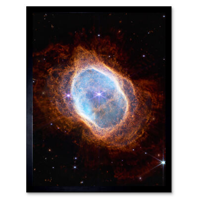 NASA James Webb Space Telescope Southern Ring Nebula NGC 3132 Framed Art 9X7 In