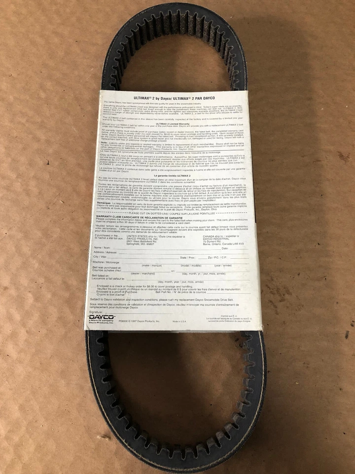 Пояс для снегохода DAYCO Ultimax 2 Pro Series Ski-Doo Arctic Cat Cheetah Pantera - Изображение 2 из 3