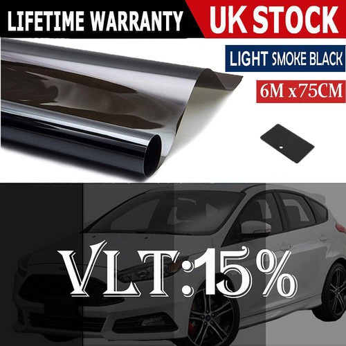 NEW CAR VAN BUS WINDOW TINT FILM TINTING DARK BLACK SMOKE VLT 15% 75cm x 6M UK