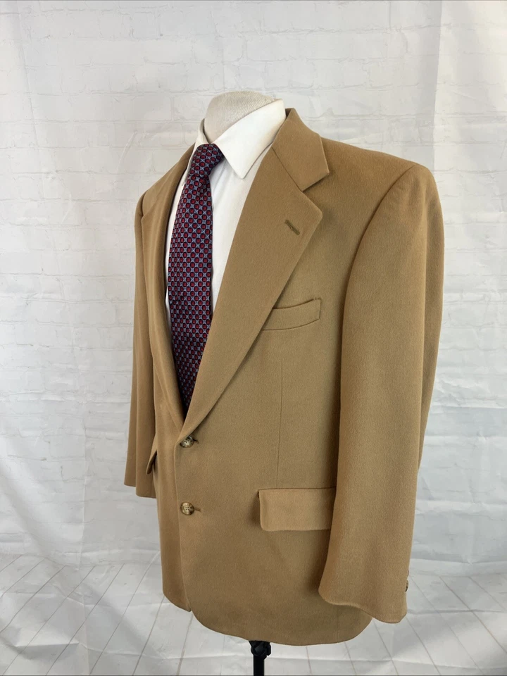 ОСЕНЬ/ЗИМА LORO PIANA Nordstrom мужской бежевый твердый кашемир блейзер 44R $3895 - Изображение 3 из 4