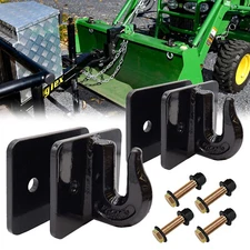 2 Pack 3/8" Tractor Bucket Grab Hook w/ Backer Plate for Loader RV UTV Truck