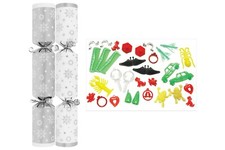 Silver & White 10" Snowflake Christmas Crackers New Year Party Bulk Xmas 50-200