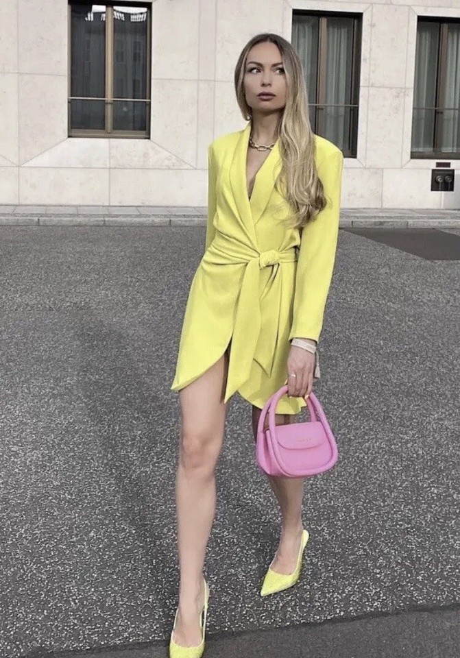 ZARA WRAP BLAZER DRESS PISTACHIO SIZE MEDIUM (UK 10) 7689/816 NWT eBay