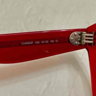 Celine, Italy Red Sunglasses 4.27 CE CL 400SF 66B 409#23 145-2 Celine, Italy Red Large Sunglasses CL 400SF 66B 49#23 145-2  main image 3