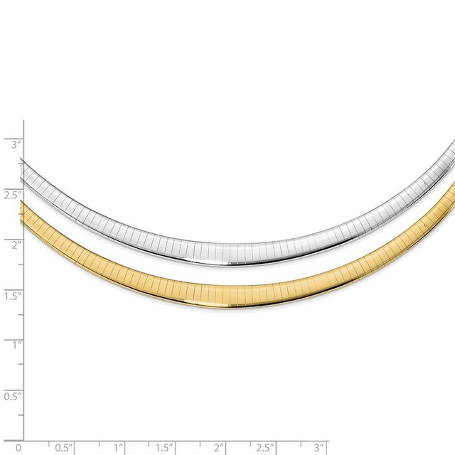 14k 14kt Yellow Gold Polished 3/6mm Graduated Reversible Omega Necklace