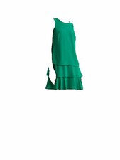 $145 Ralph Lauren Women's Green Sleeveless Ruffled Casual Mini Dress Size 8