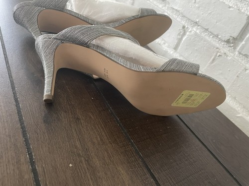 Nina Womens Silver Glitter Ankle Strap Dressy Heels Sandals Sz 9.5 M - Picture 8 of 10