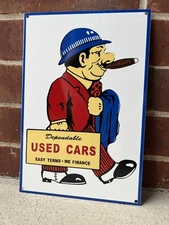 Dependable Used Cars MOTOR OIL Gas Vintage Style Steel  Pump Plate Sign