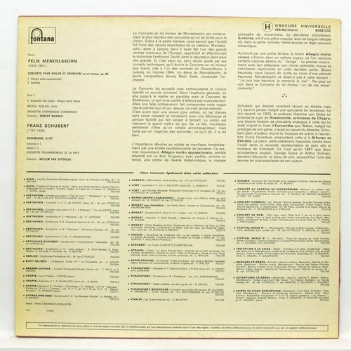 MICHELE AUCLAIR - MENDELSSOHN violin concerto FONTANA 6554032 stereo LP EX+ - 第 2/2 張圖片