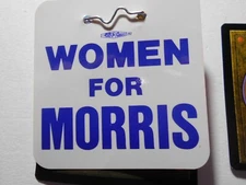 2-5/8" Morris unknown location and office plastic pinback button