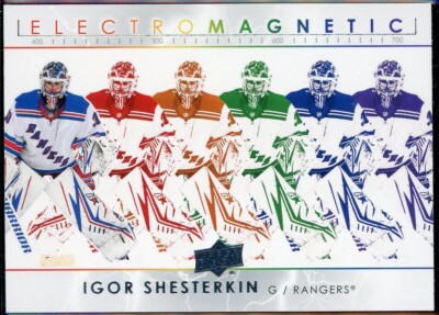 2021-22 Upper Deck Series 1 One Igor Shesterkin ElectroMagnetic #EM-23 New York