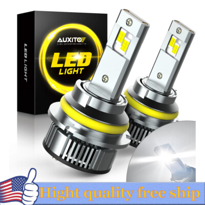 2 Sides 9007 LED Headlight High or Low Beam Bulbs 1800W 2000LM 6000K White 2Pcs