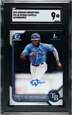 ESTANLI CASTILLO 2022 Bowman Chrome Auto SGC 9 CPA-EC TAMPA BAY RAYS