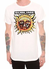 SUBLIME SUN LOGO -LBC- 40oz TO FREEDOM T-Shirt White NEW 100 Authentic