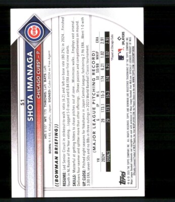 2025 Bowman - Shota Imanaga #51 | eBay